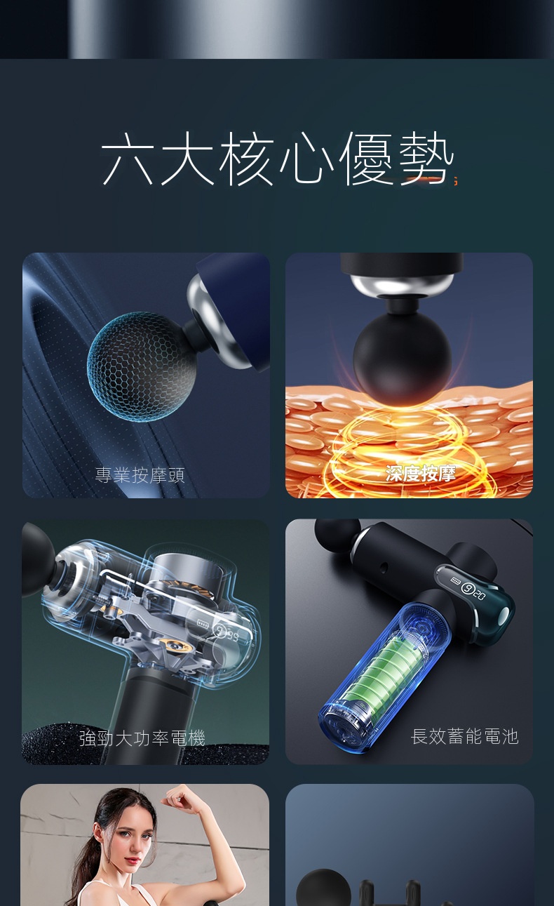 專業級筋膜槍肌肉放鬆按摩器液晶智慧變速震動電動筋膜槍