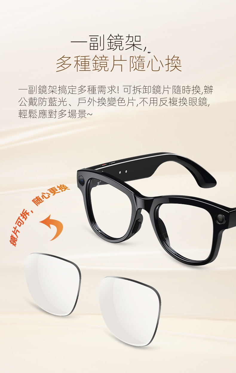 未來視界智慧ai眼鏡無線藍牙語言拍照通話聽歌跑步爬山運動ai翻譯眼鏡