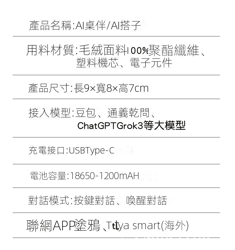 ai玩具智慧對話芙玩具公仔包掛件桌伴陪伴公仔